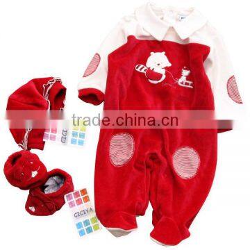 New design baby romper velvet 3pcs winter baby boys rompers