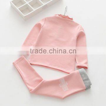 100% Cotton High Quality Solid Color Autumn Embroidery Girls Clothing Sets photo-3