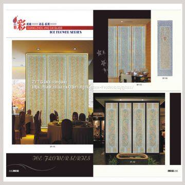 China interior decorative glass partitions wall panels for restaurant