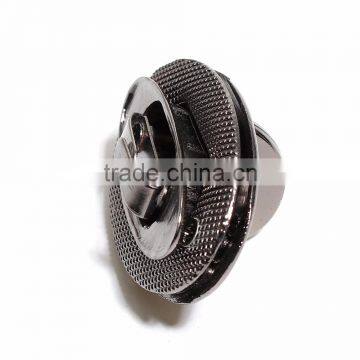 Zinc Based Alloy Purse Twist Turn Lock Gunmetal 46mm(1 6/8") x 30mm(1 1/8"), 1 Set photo-3