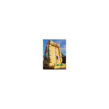 Portable yellow blow up Inflatable Rock Climbing Wall outdoor 7 Meter Hight