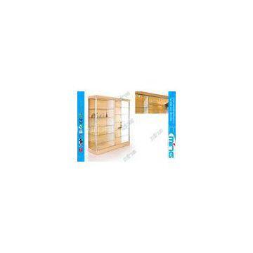 Rectangular Wall Glass Display Showcases with Divider , 10 Shelves