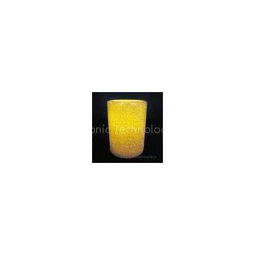 4 inch6 inch LED pillar candle with yellow glitter power surface treatment