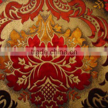 Polyester Woven Velvet Fabric with Gold--Sofa,Curtain Upholstery Fabric