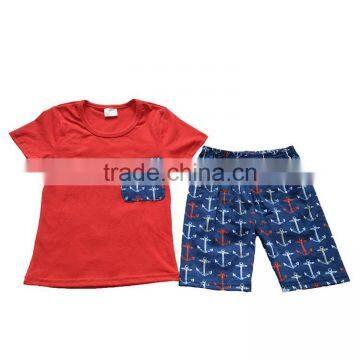 Sue Lucky wholesale toddler boys T-shirts with printed shorts clothing set