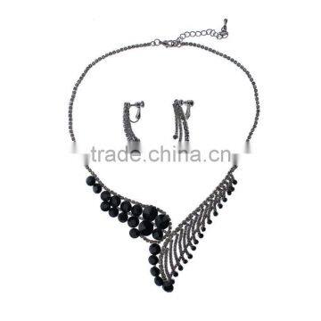 Necklaces and Earrings Costume Jewelry Sets for Ladies in Evening Dress,Zircon Collar Necklace and Rhinestone Earrings Jewelry