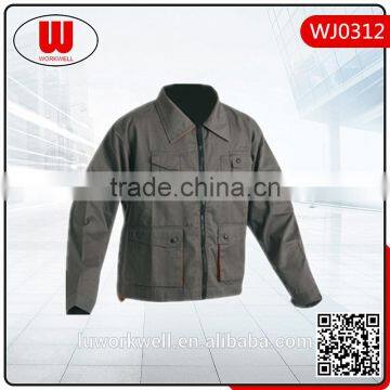 Contrast color uniforms workwear long sleeve jacket