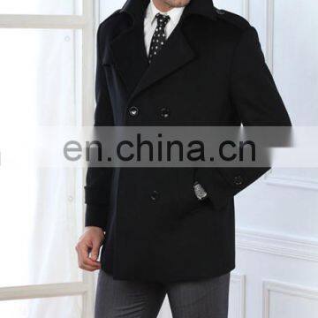 Factory price slim fit 100% pure cashmere long coats for men