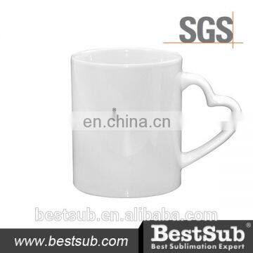 JS Coatings Sublimation Mugs 11 oz white mug with heart handle B101H