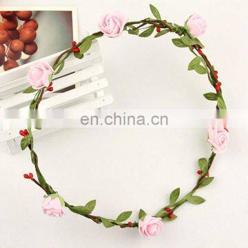 FG-0002 wholesale bridal wedding artificial wicker flower garland/ flower head wreath