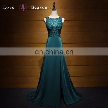 A17DL0026 O-neck Bright Sexy Lime Green Evening Dress Emerald Green Prom Dresses