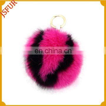 Top quality full round real fox fur pom poms fur ball keychain