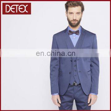 Wedding Blue New Design 3 Piece Coat Pant Men Suit photo-6