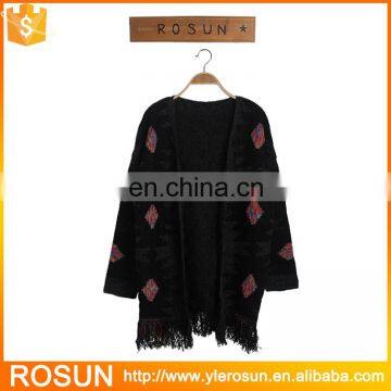 Long knitted black sweater cardigan sweaters and cardigans for women