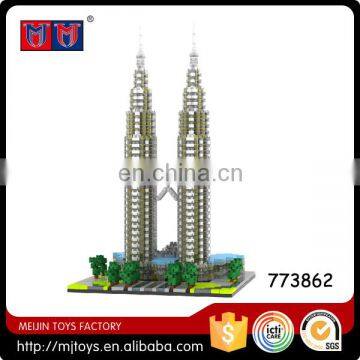 2351pcs building block for Kuala Lampur Petronas Tower diamond block for sale