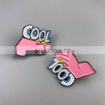 custom fashion metal tags clothing labels enamel pins