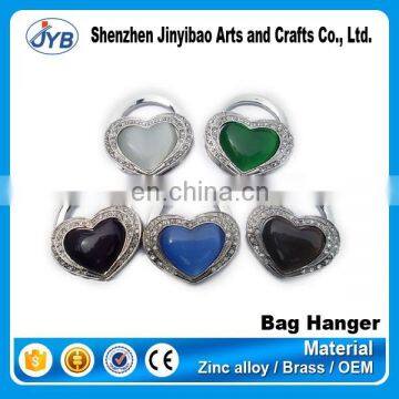 Promotional Acrylic Heart Shape Diamond Metal Bag Hook/purse Hanger photo-2