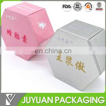 Custom small hexagon shaped tin boxes for food packing