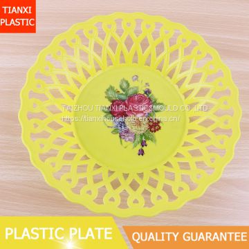 factory direct wholesale plastic plate with flower design