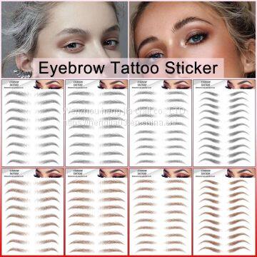 Women Popular New Designs Waterproof Cosmetic Face Makeup Temporary Fake 6D/ 4D/ 3D Eyebrow Tattoo Stickers photo-4