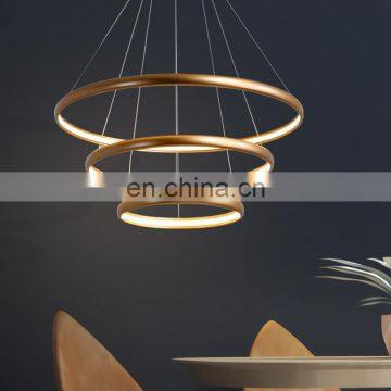 Nordic circle ring chandelier LED dining room living room acrylic aluminum chandelier modern minimalist creative lighting