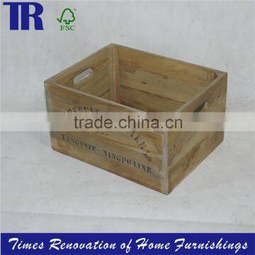 small pine wood box,solid wood storage box,beverage wooden box