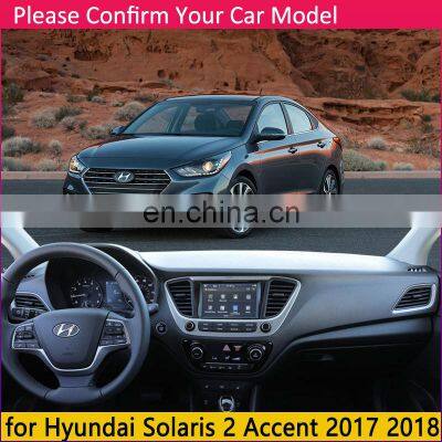 for Hyundai Solaris 2 Accent 2017 2018 HC Anti-Slip Mat Dashboard Cover Pad Sunshade Dashmat Protect Carpet Rug Accessories Cape