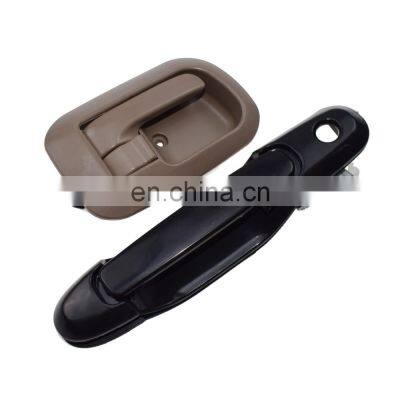 2Pcs Front Passenger side Black Inside&Beige Outside Door Handles Set For Toyota