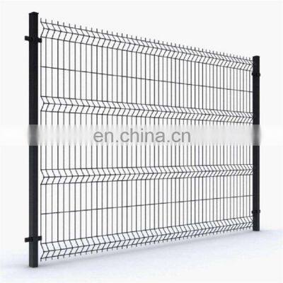 H 1.2 m * W 3 m 3D curved wire mesh fence panel with round post for security barrier