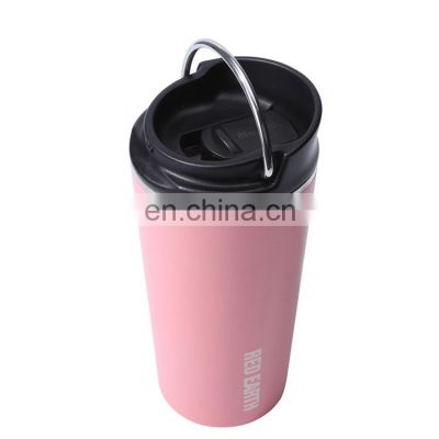 Eco-friendly 380ml insulated drinking coffee tumbler portable with custom logo  and lift ring