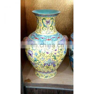 Chinese Antique Reproduction Heavy Famille Rose Porcelain Vases