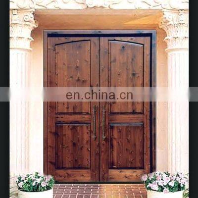 Pre-hung Solid Wood Entrance Double Teak Wooden Entry Doors photo-4