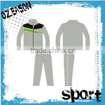 white football tracksuit with custom design logo and pattern for wholesale from china