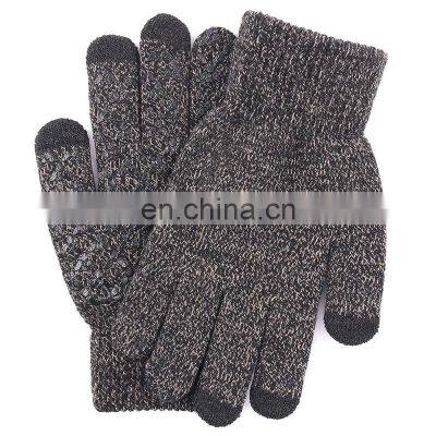 Cheap Winter Unisex Anti Slip Touchscreen Magic Knit Smartphone Acrylic Tactile Touch Screen Winter Knitted Gloves photo-4
