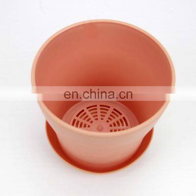 Plastic Plant Pot With Saucer, Decorative Plastic Gardening Flower Pot photo-4