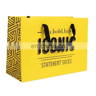 Bespoke Colorful Paper Bags With Logo Spot UV for Men Sock photo-5