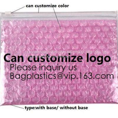 Rainbow Holographic Cosmetic Laser Slider Ziplockk Esd Bubble Bag Bubble Packaging Wrap Cosmetic Pouch Slider Bubble Bag