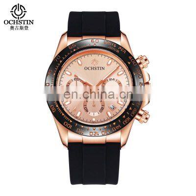 OCHSTIN 2019 Hot Sale Elegance Fashion Rose Golden Men Wristwatch Luxury Velvet Leather Watches photo-3