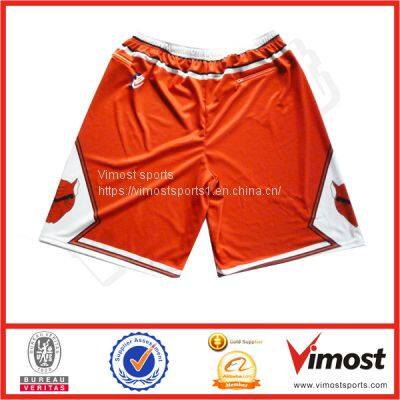 Fashionable New Style Sublimated Orange Shorts with Elastic on the Waist