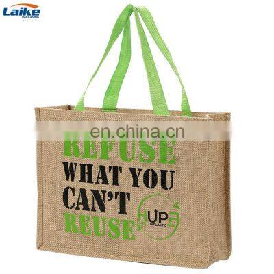 Custom Bag With Logo Reusable Grocery Bag Shopping Jute Tote Bags With Custom Printed Logo photo-4