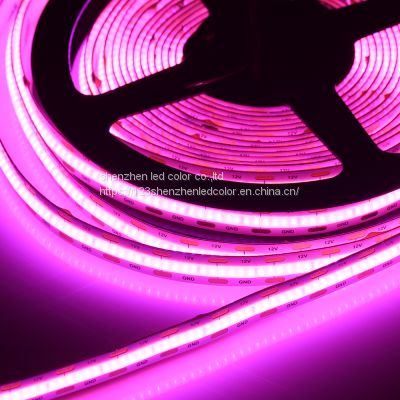 Led Flexible pink color Cob Strip Light Custom High Density 528 Chips high Density