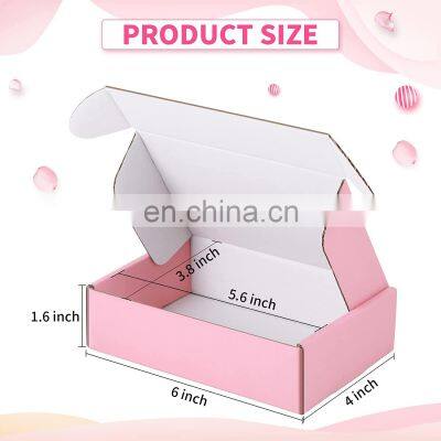 Pink Paper Corrugated Mailer Shoe Box Cardboard Mailbox Packing Transport Shipping Box for Sweater Dress False Eyelash photo-5