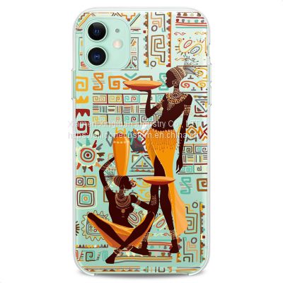 African Tribal Female Design Print Silicone phone case