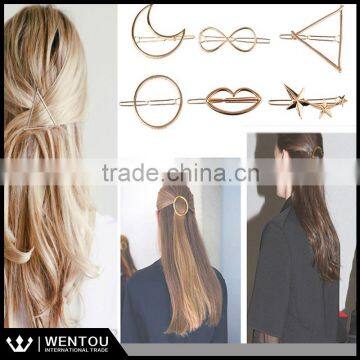 Wholesale Chic Golden Shining Hair Accessories Open Twist Triangle Hair Clip                        
                                                Quality Choice