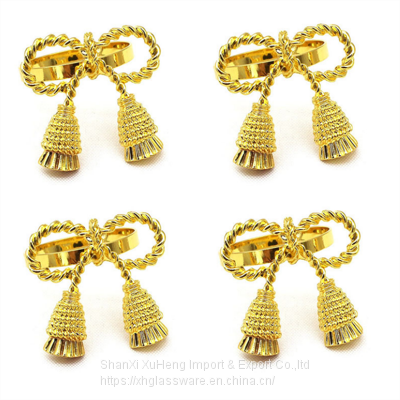 Gold Bowknot Napkin Holder Rings Metal Rings Wedding Outdoor Party Baby Shower Dinner Party Table Decoration photo-4