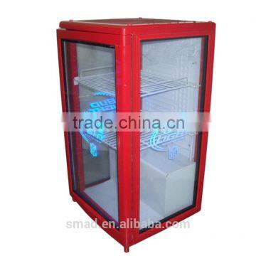 68L display refrigerator showcase with three glass windows