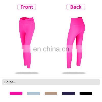 Crossover Waist Leggings Woman Scrunch Butt High Rise Fitness Yoga Pants Leggings Pitaya