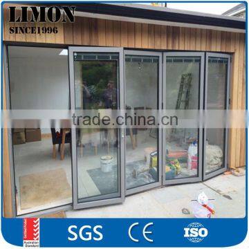grey powder coated aluminium bi folding windows and doors