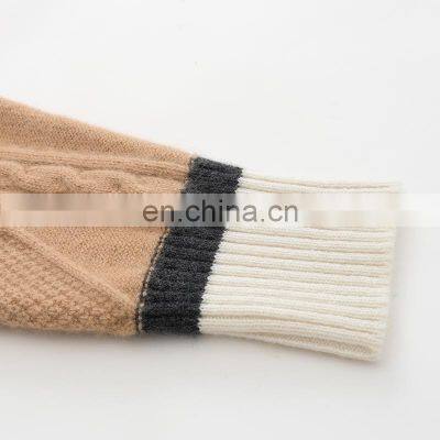 Women's Customized V-Neck Cardigan Wholesale Casual Solid Pattern Chunky Knit Button Winter Cashmere Sweater photo-5