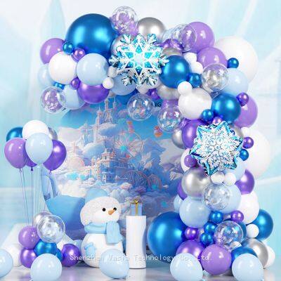 Foil & Latex Snow Princess Balloon Kits - Bulk for Retail, Snowflake-Inspired Party Decor